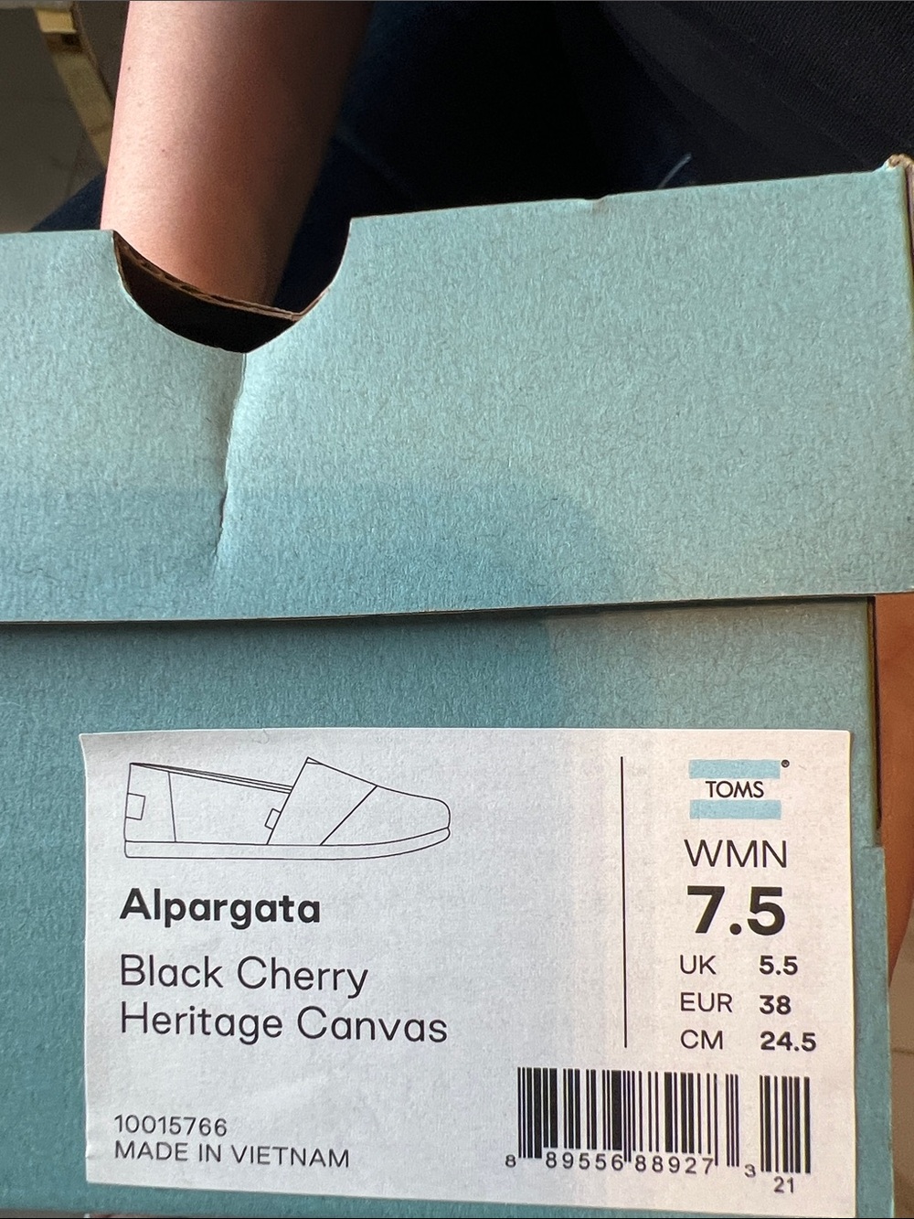 TOMS Alpargata Black Cherry Heritage Shoes - Picture 6 of 6